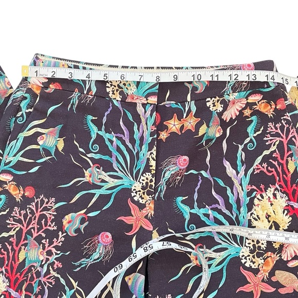 J. Crew Collection Navy Sea Life Print Cropped Cotton, lined Pants Sz: 6 - Picture 9 of 11
